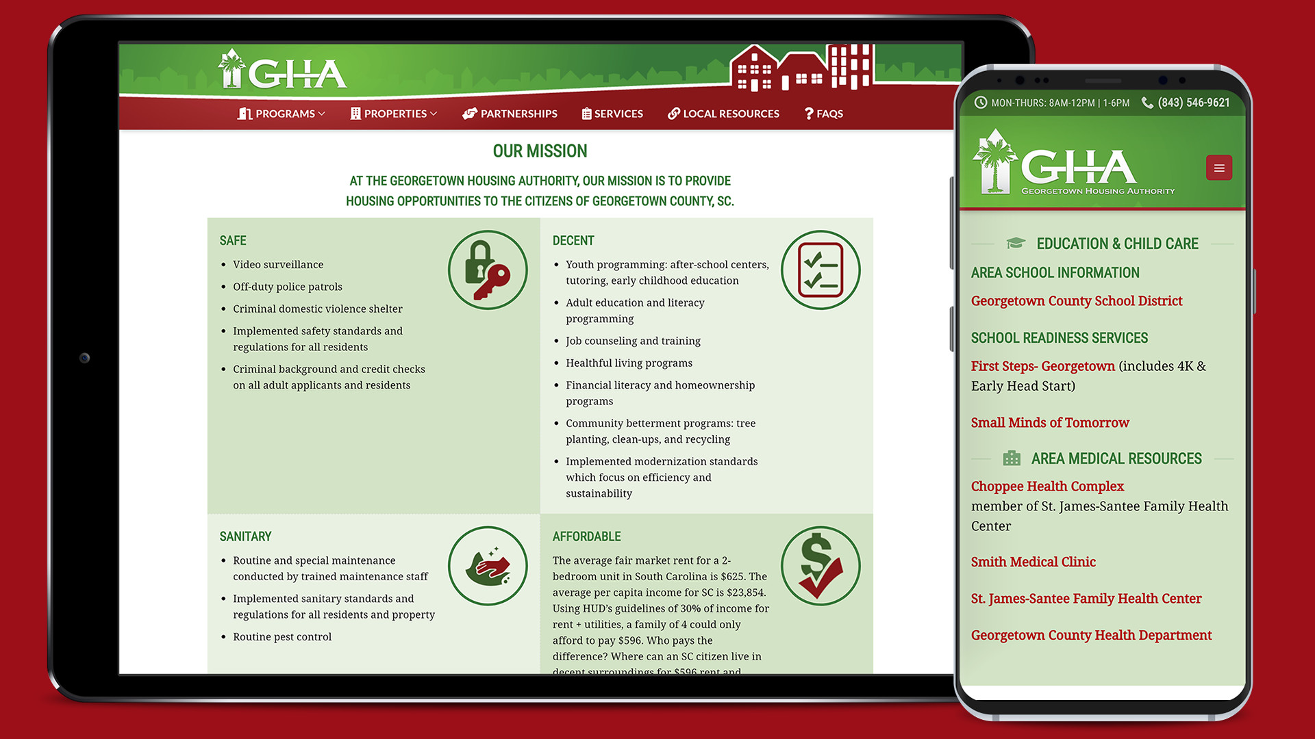 Housing Authority Website Design & Word